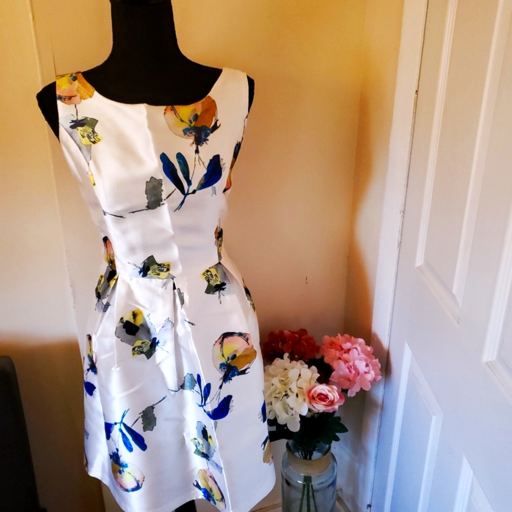 White floral dress